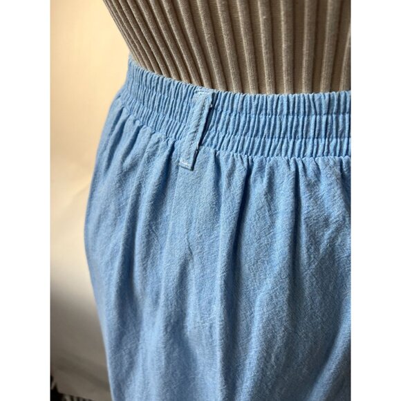 Vintage Alexa E. Light Blue Button-Front Cotton Skirt Size Small Made In USA - Picture 6 of 16